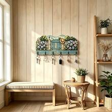 Pastoral Garden Fence Painted Solid Wood Key Storage Hook, Wall-Mounted Multi-Functional Storage Rack, Suitable For Accessories, Belts, Masks, Handbags, High-End Atmosphere And Durable Design, Fits Various Styles - Multicolor - View 4