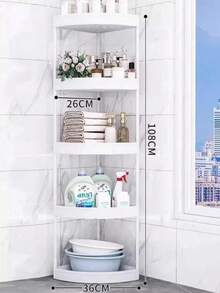1 buah Rak Penyimpanan Sudut Gaya Modern 3/4/5 Tingkat, Desain Lipat, Perakitan Sederhana, Pengorganisasi Sudut Hemat Ruang, Cocok untuk Kamar Mandi, Dapur, Kamar Tidur, Dapat Menyimpan Kosmetik, Perlengkapan Mandi, dan Barang-Barang Kecil, Keranjang Penyimpanan Multifungsi - MultiWarna - View 13