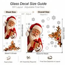 Christmas Window Stickers Santa Claus Reindeer Snowflake Glass Decals Cute Holiday Window Clings Christmas Home Decor - Santa Claus - View 8