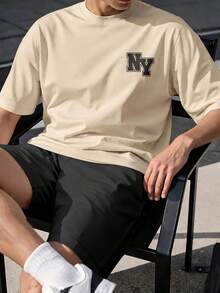 Men T-Shirt Co-Ords - Apricot - View 2