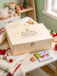 Customized Christmas Eve Gift Box, Personalized Children's Toy Wooden Box, Baby Wooden Christmas Eve Gift Box, Engraved Wooden Box Gift, Christmas Gift Storage Box - Multicolor - View 5