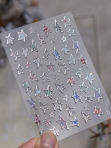 1 Metal Nail Art Charm Sticker Self-Adhesive Simple And Exquisite Small Accessory Nail Art Sticker Hot Stamping Rainbow Star Small Nose Gag Sticker - Multicolor - View 5
