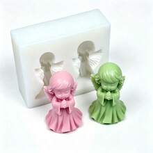 Unisex Angel Set Silicone Candle Mold, DIY Praying Girl Portrait Aromatherapy Candle, Plaster, Cement, Craft Resin Decor, Epoxy Resin Jewelry, Soap Making Mold, Handmade Craft Materials, Home Gift - 83002849 - View 6