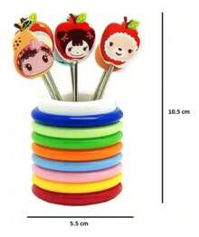 Palillos Mini Arcoíris Base Lunch Tenedor Infantil Aro Fruta - Blanco | Arcoíris - Ver 8