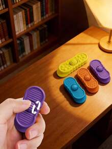 1pc Essential Dot Line Wave Stress Relief Board, 3D Silicone Texture Anxiety Relief, Creative Rolling Ball Silent Stress Relief Board, Fashionable Modern 3D Desktop Toy, Suitable As Gift For Anxious Teens And Adults. Essential Gift For Office And Study Scenes, Colleagues And Anxious People, Novel Gift Between Friends - Multicolor - View 4