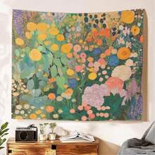 Gustav Klimt Inspired Botanical Garden Wall Tapestry - Multicolor - View 1