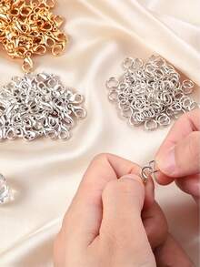 150pcs Metal Lobster Clasp & Jump Ring Set, Includes 100pcs Closed Rings + 50pcs Lobster Clasps, Suitable For DIY Jewelry Making Connector Accessories - 150 Pcs/pack - View 3