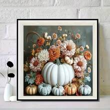1PC DIY 5D Diamond Painting Kit Pumpkin Pattern - Round Full Drill Art Mosaic Craft, Home Wall Decor, Unframed - No Frame - View 2