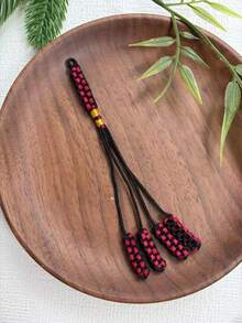 1pc Original Handmade Contrast Color Braided Rope Tassel Pendant, Artistic Retro Tassel Charm, Key & Bag Accessory, DIY Decorative Hanging Rope - Multicolor - View 12
