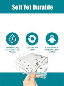 8 Pcs T-Shirt Ruler Guide Centering Alignment Tool, T Shirt Rulers To Center Designs, PVC Craft Sewing Collar Measuring Supplies Accessories Ruler Tools For Chart Drawing Template Clothing Pattern Design DIY Sewing Tools Heat Press Heat Transfer - 8pcs - View 8