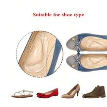 QKC 6pcs Silicone Anti-Friction Soft Shoe Insoles Set, Designed For Arch Support, These Self-Adhesive Pads Suitable For Men And Women Arch Pads - Clear - View 6