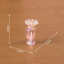 30/20/10/5/2pcs Mixed Color Iridescent Mini Vase Resin Decor, Ins Fresh Style Resin Transparent Texture 8 Different Bottle Shapes Micro Landscape Decoration Accessories, Doll House Scenery Arrangement, Spring/Home Decor - Miniature Vase - View 10