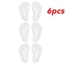 QKC 6pcs Silicone Anti-Friction Soft Shoe Insoles Set, Designed For Arch Support, These Self-Adhesive Pads Suitable For Men And Women Arch Pads - Clear - View 9