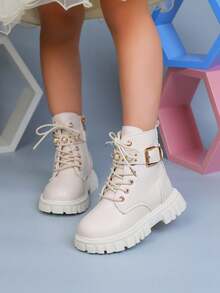 1 Pair Fashionable Boots, Versatile And Durable For Kids - White - View 3