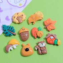 5/10/15pcs Autumn Forest Cartoon Fridge Magnets, Squirrel Acorn Mushroom Leaf Resin Magnetic Fridge Magnets, Unique, Home, Kitchen And Office Decor, Home Decor, Birthday Gift, Mother's Day Gift - Multicolor - View 5