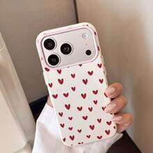 Full Screen Red Small Heart Contrast Color Buttons TPU+PC, Raised Lens Frame Shockproof Apple Smartphone Protective Case, Compatible With Iphone 18 17 16 15 14 13 12 11 Series Models, Christmas Holiday Gift For Friends, Classmates, Lovers Or Yourself - Multicolor - View 6