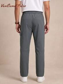 Vancamel Pulse Men's Pants Multi-Pocket Design Drawstring Long Pants Outdoor Casual Versatile Functional Style Cargo Pants - Dark Grey - View 3