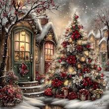 1PC DIY 5D Diamond Painting Kit Christmas Theme Pattern - Round Full Drill Art Mosaic Craft, Home Wall Decor, Unframed - No Frame - View 9