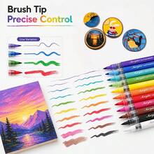 Acrylic Paint Markers, 24/36/48/60/72 Colors Optional, Water-Based Art Pens, Suitable For Canvas, Wood, Glass, Ceramic, Stone Painting, Greeting Card Making And DIY Crafts - Marker Set - View 6