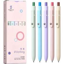 1 Sets Morandi Color Retractable Gel Pen Set, 0.5mm Fine Point Black Ink, Smooth Writing Click‑Type Neutral Pens, Matte Body, Office & Daily Writing Stationery Supplies - One Size Fits All - View 9