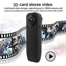 Kamera Tubuh Mini Portabel Jepit Belakang, Perekam Video HD Pixel dengan Penglihatan Malam Inframerah, Deteksi Gerakan & Perekaman Audio, Mendukung Kartu SD hingga 128GB untuk Perekaman Rapat Bersepeda di Luar Ruangan - Hitam - View 7