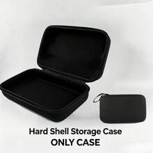 Hard Shell Electronic Organizer Bag, Portable Travel Cable Storage Box With Handle And Inner Mesh Pocket, Suitable For Earphones, Mouse - Black - View 8