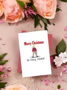 1pc Christmas Greeting Card For Best Friend, Brother – Pop Culture Character Cartoon Art, Festive Holiday Humor, Thickened, With Envelope - A - View 3