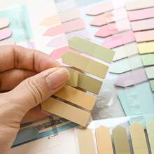 7 Sets 1 Pack Multi-Shape Index Labels, PET Material, Semi-Circle, Colorful Translucent Plastic Waterproof Fluorescent Series Marker Stickers, Student Textbook Record Tabs With Ruler, Reading Notebook Memo Stickers, School Back-To-School Supplies, Office Document Labels - one-size - View 8