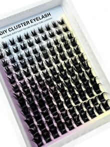Manga 仙女感纖維假睫毛簇 狐狸眼尖簇狀接睫毛 自然長款 12-20mm DIY 動漫風 單簇假睫毛 貓眼款 120片 - 黑色 - 查看 3