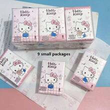 Hasbro 9/18 Small Bags/Set Exquisite Handkerchief Tissues, Cute Hello Kitty Printed Chiffon Paper, Portable Cartoon Pattern Facial Tissues, Perfect For Work, Spring/Summer Holidays, Graduation Season, Travel Accessories, Birthday Gifts, Weddings, Restaurants, Back To School, Graduation Season, Holiday Parties And Other Occasions - Cartoon - View 14