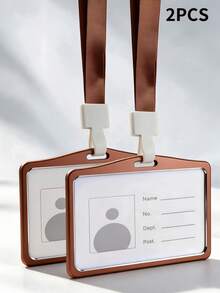 2/6 Sets Multicolor Aluminum Alloy ID Card Holders With Lanyards, Double-Sided Transparent Window Badge Holders, Suitable For Office Staff, Teachers, Nurses, Exhibitions, Back To School, Campus, Events, Detachable Lanyards - Multiple Specifications - View 17