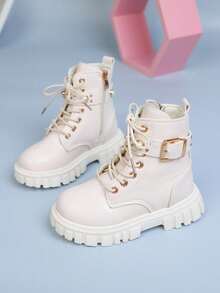 1 Pair Fashionable Boots, Versatile And Durable For Kids - White - View 8