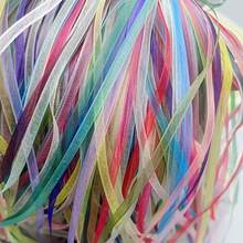 40/20/10pcs Sheer Chiffon Ribbon, Random Color Transparent Fabric Ribbon. Soft Lightweight Organza Ribbon For Gift Packaging, Wedding Bouquets, Party Garlands, Handmade Crafts, DIY Decoration, Floral Wrapping And Ornament Making - Multicolor - View 2