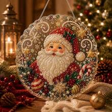 1PC-New Christmas 5D Acrylic Pearl Diamond Painting Pendant, Christmas Atmosphere Decoration, Holiday Gift, Christmas Gift, - Multicolor - View 2