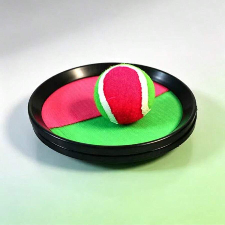 1PC-Sticky Paddle Catch Toy, Toss & Catch Ball Game Set, Hook Loop Target For Outdoor Lawn Party, Fun Sports Gift For Teens Adults - Multicolor - View 1