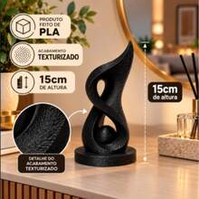Escultura Abstrata Fluxo Infinito 15cm Decorativa Moderna Texturizada para Sala e Escritório - 1PC - Visão 5
