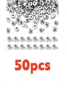 100pcs/50pcs/20pcs Stopper Beads/Bead Caps, Suitable For Handmade Bracelets, Necklaces, Earrings, Keychains, Anklets, Used For Jewelry Making - Cylindrical - View 7