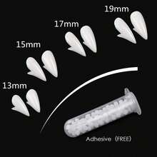4 Sizes Vampire Fangs Veneers With Adhesive, 13/15/17/19, Halloween Party Costume Props - Multicolor - View 3