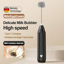 Electric Milk Frother Coffee Frother Mini Milk Foamer Milk Mixer Handheld Wireless Frother Egg Beater 300mAh - Multicolor - View 11
