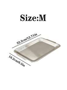 MiLaiWP 1pc Stainless Steel Rectangular Tray, Rust-Resistant, Easy To Clean And Durable, Multi-Functional Stainless Steel Kitchen Storage And Serving Dish, Suitable For Food Prep, Meat Marinating Or Elegant Dessert Platter, Perfect Gift For Families Who Value Kitchen Practicality And Aesthetic Living - Silver - View 12