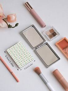 1PC British Country Style Portable Vanity Mirror, Foldable Lightweight Ultra-Thin Convenient Hand Mirror, Durable PU Leather, Suitable For Multiple Scenarios And All People, Foldable Rectangular Mirror, Pocket Mirror, Fresh Floral Rose Pattern Design, Exquisite Delicate Structure, Durable Reliable Shockproof, Easy To Carry, Handheld Makeup Mirror, 180° Flip Cover, Multi-Functional Mini Mirror, Compact Mirror, Mirrors, Daily, Holiday, Birthday, Valentine's Day - Multicolor - View 4