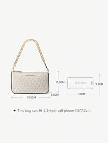 Michael Kors Jet Set 中號經典標誌手拿包，時尚鏈條單肩包女款，優雅禮品手拿包，拉鍊方包，適合購物、派對 - 米粉色 - 查看 4