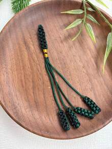 1pc Original Handmade Contrast Color Braided Rope Tassel Pendant, Artistic Retro Tassel Charm, Key & Bag Accessory, DIY Decorative Hanging Rope - Multicolor - View 6
