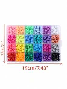 300pcs/24 Colors 9mm Horseshoe Beads, Friendship Bracelet Making Kit, Rainbow Large Hole Beads For Bracelet Necklace Jewelry Making Crafts - Pony Beads - View 2