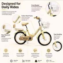 NEW 16-Inch Bike With Front Basket And Wheels Side, Recreational Bike, Random Colour - Multicolor - View 6