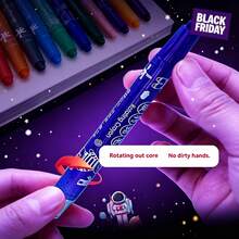 12pcs Cute Toddler Large Crayons, 12 Colors Rotatable Washable Smooth Large Crayons, Suitable For Coloring And Drawing - Multicolor - View 5