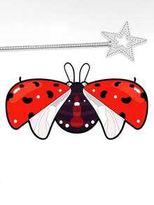 Adult Halloween Animal Costume Cape, Simulated Ladybug, Bee, Butterfly, Dragonfly Wing Design Cape Prop - Multicolor - View 13