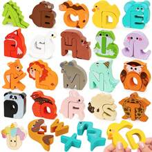 52pcs Matching Game, Wooden Letter Animal Puzzle, Suitable For Boys And Girls, Sensory Toy, ABC Letter Peg Puzzle, Suitable For 3-5 Years Old Children, Preschool Learning Activity Toy, Best Christmas Birthday Gift - Multicolor - View 13