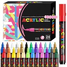18/24 Colors Acrylic Marker Set, Water-Based Art Pens, Suitable For Glass, Canvas Painting, Wood, Ceramic, Stone Painting, Greeting Card Making And DIY Crafts - Set - View 9