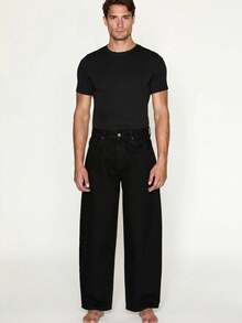 Men's NESHIE Men's Balloon Fit Black Jeans - Black - View 1